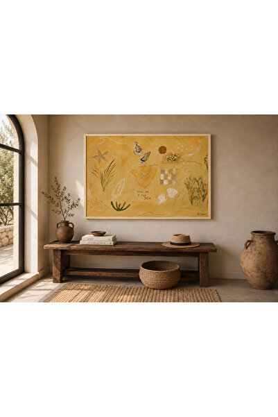 Boho wellness studio – You, Me & The Sea Sahil Esintisi Çerçeveli MDF Poster ...