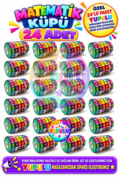 YUPULU Matematik Zeka Küpü 24 Adet - Toplama, Çıkarma, Bölme, Çarpma Eğitici ...