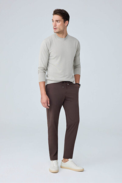 Danger Men's Comfort Fit Premium Polyamide Fabric Jogger Brown Trousers - 252...