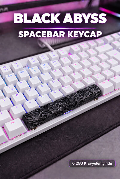 Makerpax Black Abyss 6.25U Spacebar Keycap - Cherry MX Uyumlu Mekanik Klavye Boşluk Tuşu