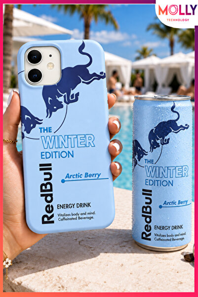 Molly iPhone 12 İçin Bebe Mavisi Redbull The Winter Edition Desenli İçi Kadif...