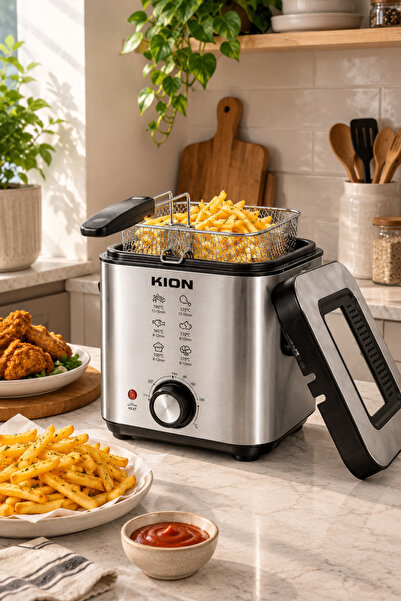Kion Electric Fryer 1.5 Liters, FDF1509MS00, 1.5L, With Cover, Durable Design...