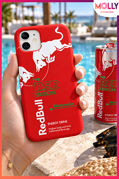 Molly iPhone 11 İçin Kırmızı Redbull The Red Edition Desenli İçi Kadife Silik...