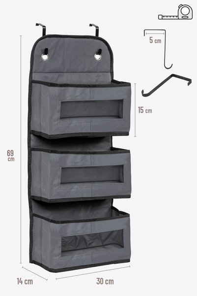 Helen's Home 3-Tier Behind-The-Door Organizer Shelf - Baby, Kids Room and Bathroom Organizer 75X29 cm