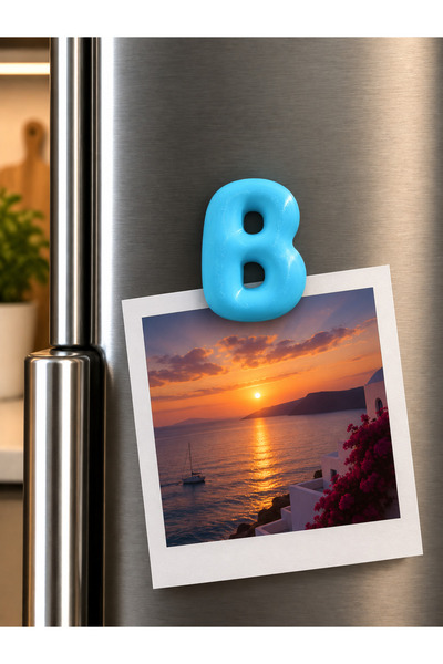 LioraeAtelier B Harfi Buzdolabı Magneti Mavi Harf Magnet