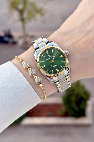Daniel Klein Kadranı Yeşil Kordonu Gold Gri Renk 30 Mm Görseldeki İle Aynı Ka...