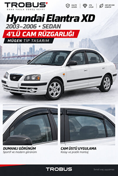 TROBUS Hyundai Elentra 2004 Cam Rüzgarlığı 4lü Takım
