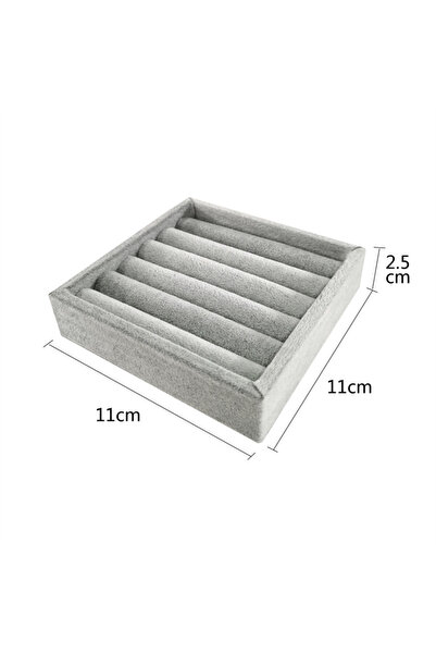 Choice Gray Soft Velvet Ring Tray Jewelry Display & Storage Organizer for Rin...