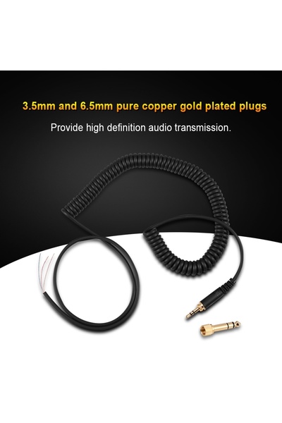 Choice كابل سلكي حلزوني للسماعات من نوع Beyerdynamic DT 770/ 770Pro/ 990/ 990Pro