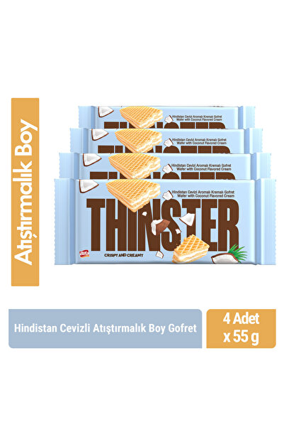 Thinster Hindistan Cevizli Kremalı Gofret 55 gr x 4 adet