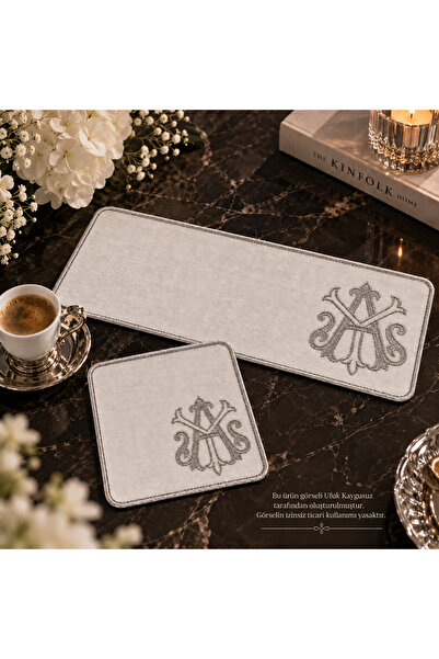 2Ddesign Kişiye Özel Monogram Nakışlı Söz Mendili Takımı 2 Parça