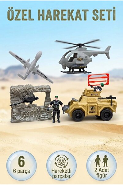 Tıfıl Toys Kutulu Askerli Savaş Seti Zırhlı Araç ve Helikopterli Strateji ve ...