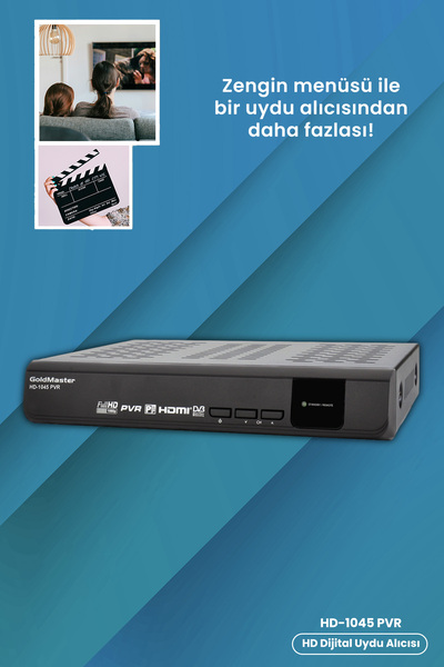 GOLDMASTER HD 1045 HDMI Çıkışlı PVR Kayıt HD Uydu Alıcısı Receiver