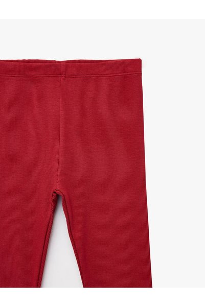 Koton Kaşkorse Pamuklu Basic Bordo Kız Bebek Tayt 7WMG40004AK
