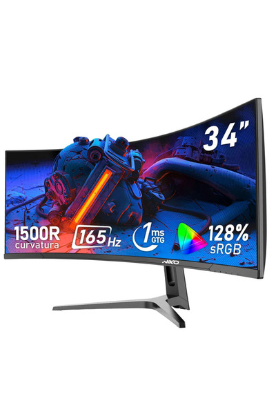 NİKO 34 Inch UWQHD 165 Hz 1500 R Curved Ultrawide Gaming Monitor with USB Typ...