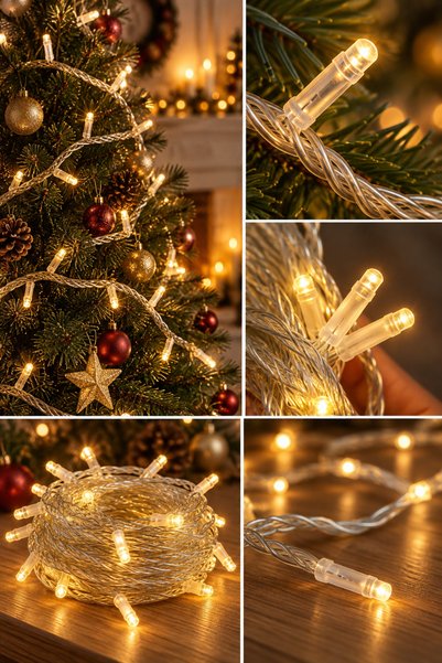 MAGICLEDCORNER 10 Metre 100 Led 8 Animasyon Şeffaf Kablo Günışığı Eklenebilir...