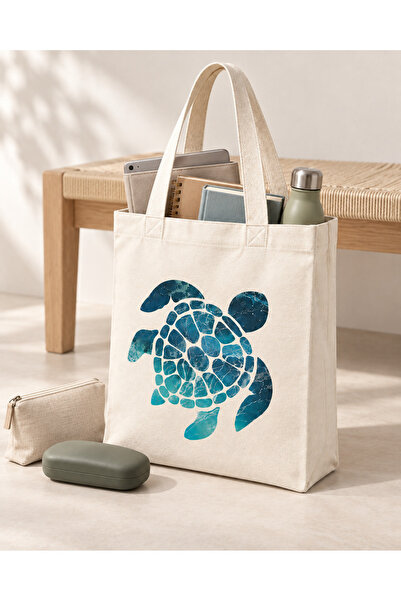 Luvili Kanvas Omuz Çantası 35x40x10 cm, Cepli ve Körüklü | Caretta Caretta Ba...