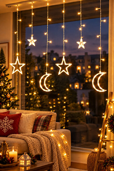 MAGICLEDCORNER Ay Ve Yıldız Perde Led Işık