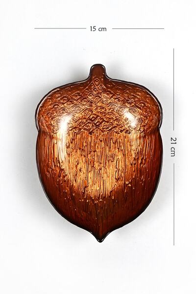HERITAGE Brown Hazelnut Serving Plate Decorative Plate 21 X 15 Cm