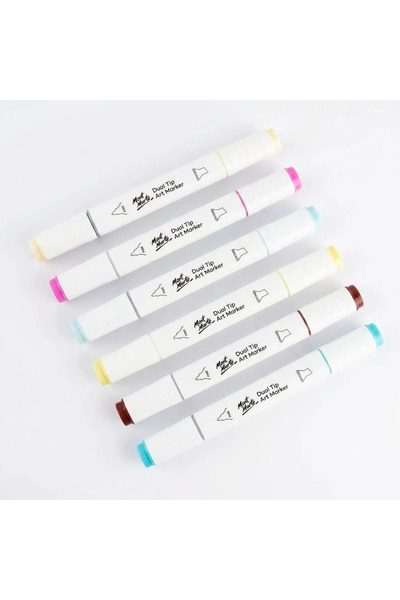 Mont Marte Premium Double-Ended Art Markers Set of 6 – Pastel and Vibrant Colors