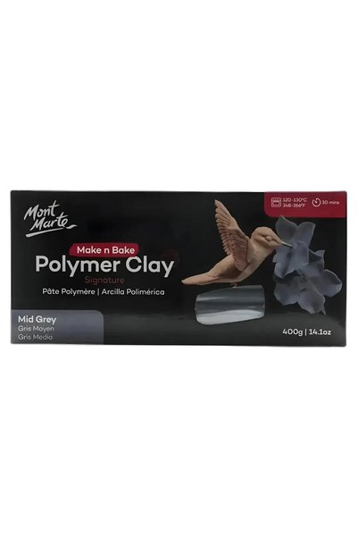 Mont Marte Make n Bake Polimer Kil Signature 400g - Mid Grey