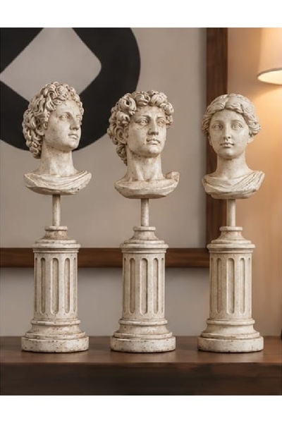 Yaratıcı sanatlar atölyesi Yüksek Kaideli Antik Roma Figürleri Büstleri Büyük...