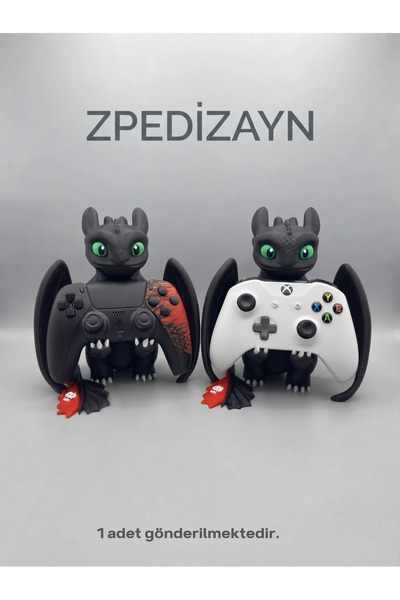 zpedizayn 3D Baskı Toothless Dişsiz Gecenin Öfkesi Ejderha Tasarımlı PS4 PS5 ...