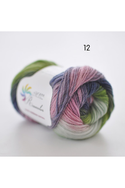 Choice N12 50g/ball Worsted Section-dyed Rainbow Yarn 100% Pure Wool Yarn for...