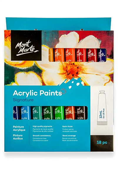 Mont Marte Akrilik Boya Seti Signature 18 Parça x 12ml