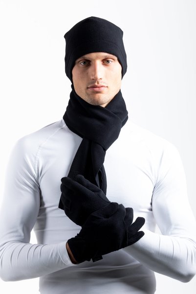 OIL COMPANY Fleece Gloves - Unisex - Thermoform - Black