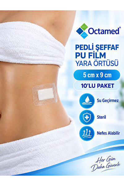 Octacare Su Geçirmez Şeffaf Pu Film Yara Örtüsü Dövme Örtüsü Octamed 5cmx9cm ...