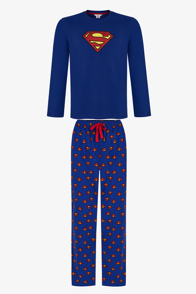 Penti Erkek Superman Ekoseli Pantolon Uzun Kollu Pijama Takımı