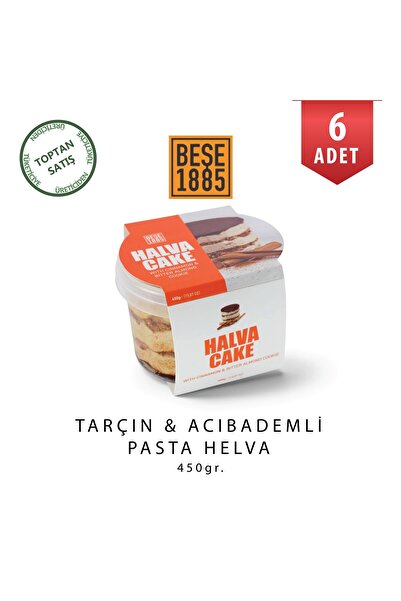 Tarçınlı ve Acıbademli Pasta Helva 450 gr 6'lı Koli Toptan Özel Üretim Helva