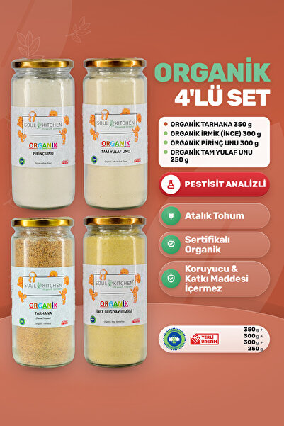 Soul Kitchen Organik Ürünler Organik İrmik, Pirinç Unu, Tarhana, Tam Yulaf Un...