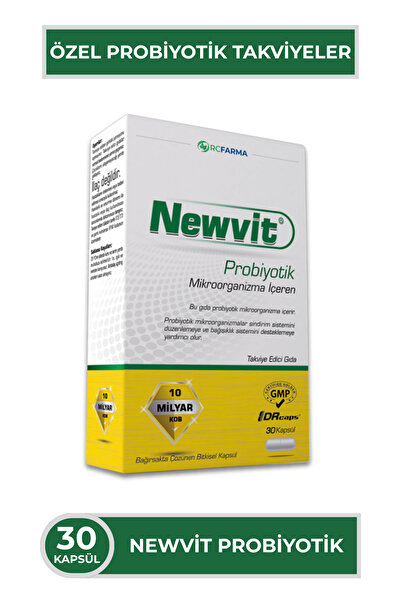 Newvit Probiyotik 30 Kapsül 10 Milyar CFU 14 Probiyotik Suş İnülin ve L-Glutamin
