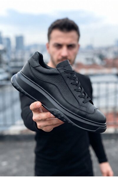 Zerenyus Alone Premium Quality Lace-Up Casual Men's Black Sneaker