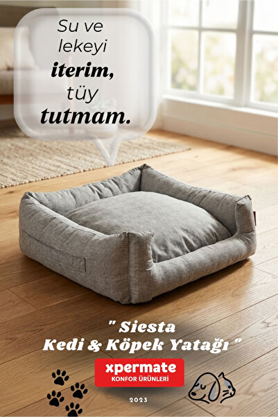 XPERMATE Kedi Yatağı ve Köpek Yatağı Fermuarlı Evcil Hayvan Yatağı Yuvi Siest...