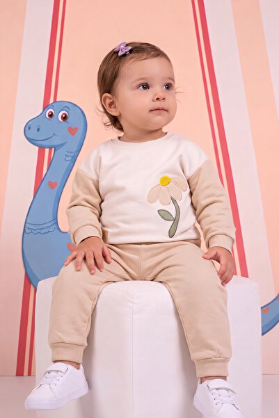 Rocha Baby Rocha Baby Girl Ecru Beige Daisy Embroidered 2-Piece Set - Transit...