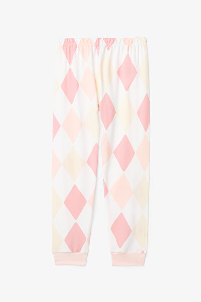 Penti Off-White Girl's Juggling Baklava Patterned Pajama Set