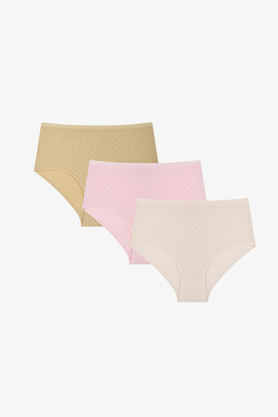 Penti Sweet Feel Pointel High Waist 3-Piece Slip Panties