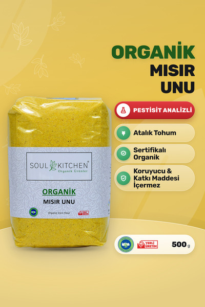 Soul Kitchen Organik Ürünler Organik Mısır Unu Katkısız 500 g
