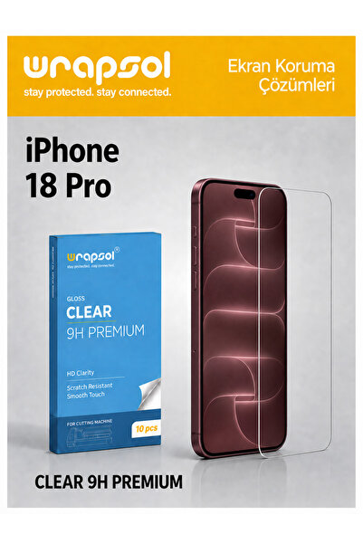 Wrapsol iPhone 18 Pro Clear 9H Premium Ekran Koruyucu (0.42 mm)