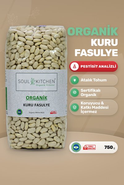 Soul Kitchen Organik Ürünler Organik Kuru Fasulye Katkısız 750 g