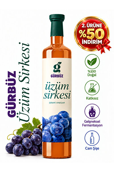 Gürbüzden Üzüm Sirkesi Doğal Fermantasyon Grape Vinegar 500 ml