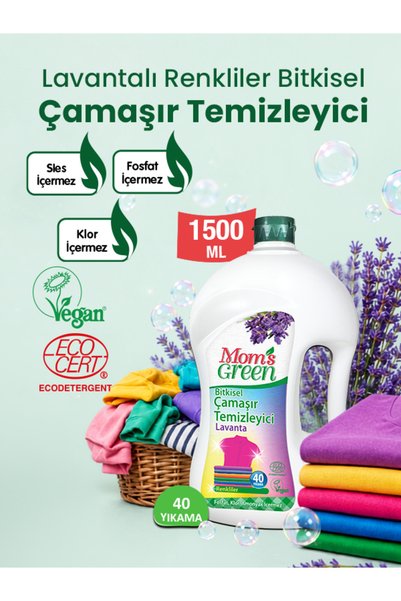 Mom's Green Çamaşır Temizleyici RENKLİLER + Çamaşır Temizleyici BEYAZLAR 40 Yıkama 2'li Set