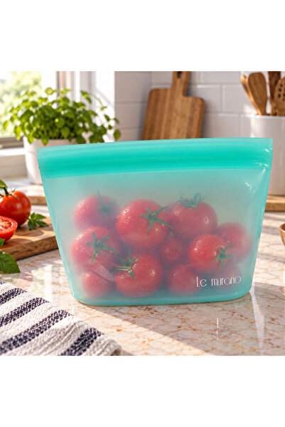 Le murano Lush Air Tight Ziplock Silicone Storage Bag 1000 ml |   Green