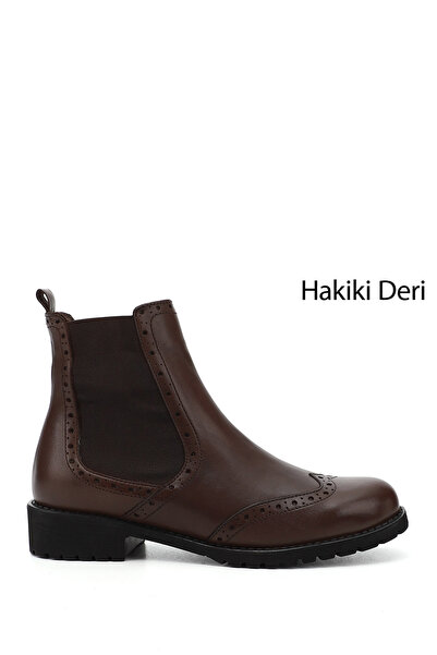GÖNDERİ(R) Women/Girls Brown Antique Rubber Sole Genuine Leather Chelsea Boots