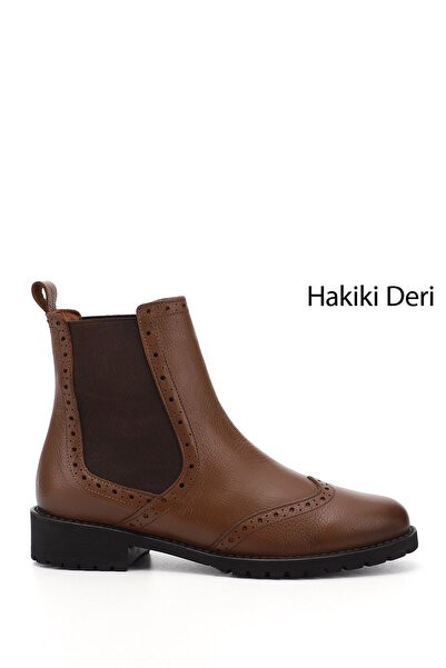 GÖNDERİ(R) Women/Girls Taba Floter Rubber Sole Genuine Leather Chelsea Boots