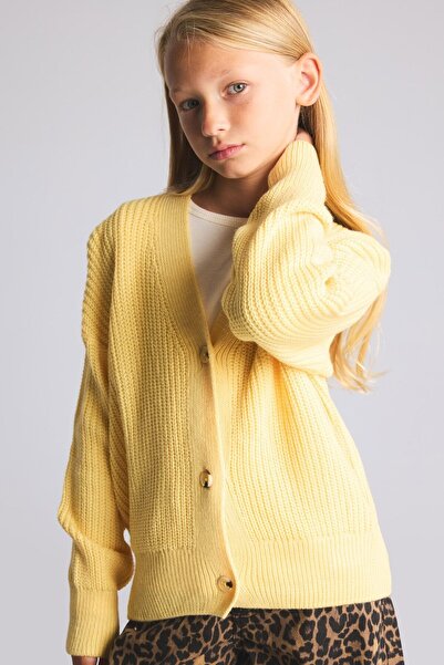 DeFacto Ribbed Knitwear Basic Cardigan for Girls H8383A826Au