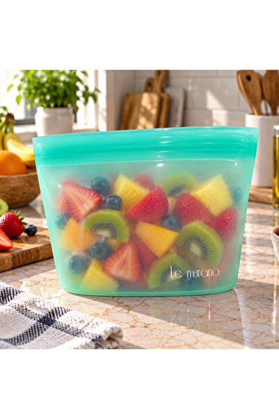 Le murano Lush 500 ml Air and Liquid Leak-Proof Locking Silicone Storage Bag,...